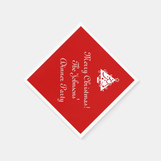 Gepersonaliseerde kerstservetten met kerstboom servetten (Hoek)