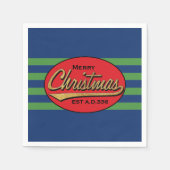 Gepersonaliseerde kerstservetten "Retro Christmas" Servetten (Voorkant)
