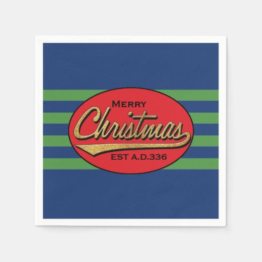 Gepersonaliseerde kerstservetten "Retro Christmas" Servetten (Voorkant)