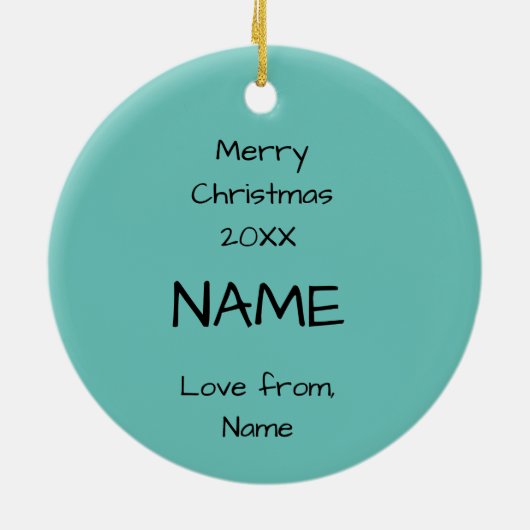 Gepersonaliseerde kerstsierboom keramisch ornament (Achterkant)