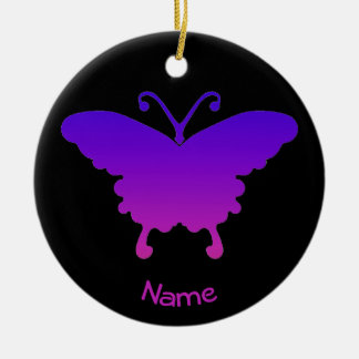 Gepersonaliseerde kerstsiervlinderkool keramisch ornament
