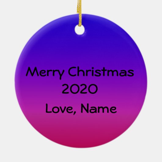 Gepersonaliseerde kerstsiervlinderkool keramisch ornament (Achterkant)