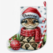 Gepersonaliseerde kerstslang grote kerstsok (Achterkant)