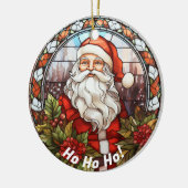 Gepersonaliseerde kerstslogan Ho Ho Santa Keramisch Ornament (Links)