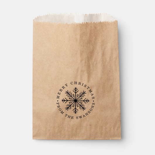 Gepersonaliseerde kerstsnowflake bedankzakje (Voorkant)