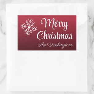 Gepersonaliseerde kerstsnowflake Gift Label Sticke