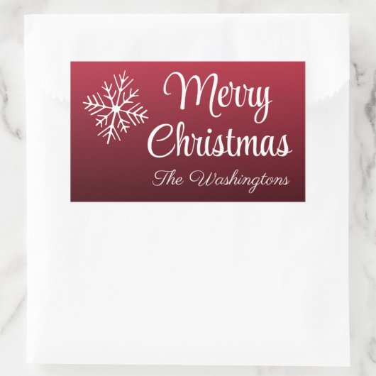 Gepersonaliseerde kerstsnowflake Gift Label Sticke (Tas)