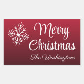 Gepersonaliseerde kerstsnowflake Gift Label Sticke (Voorkant)