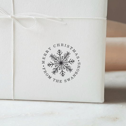 Gepersonaliseerde kerstsnowflake zelfinktende stempel
