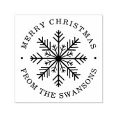 Gepersonaliseerde kerstsnowflake zelfinktende stempel (Design)