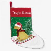 Gepersonaliseerde kerstsnuitsnede Goldendoedel Kleine Kerstsok (Voorkant)