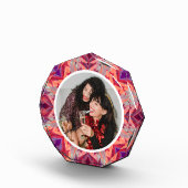 Gepersonaliseerde Kerstster Fun Jolly Red Paarse Fotoblokken (Rechts)