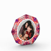 Gepersonaliseerde Kerstster Fun Jolly Red Paarse Fotoblokken (Links)