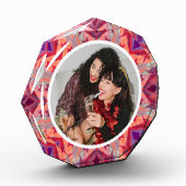 Gepersonaliseerde Kerstster Fun Jolly Red Paarse Fotoblokken (Links)