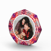 Gepersonaliseerde Kerstster Fun Jolly Red Paarse Fotoblokken (Rechts)