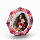 Gepersonaliseerde Kerstster Fun Jolly Red Paarse Fotoblokken (Links)