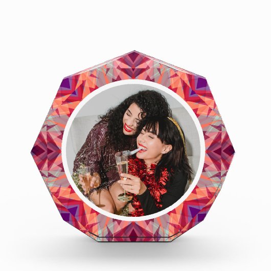 Gepersonaliseerde Kerstster Fun Jolly Red Paarse Fotoblokken (Voorkant)