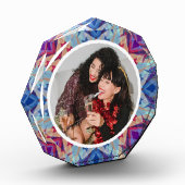 Gepersonaliseerde kerstster Jolly Blue Red Paarse Fotoblokken (Links)