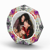 Gepersonaliseerde kerstster Jolly Grey Red Paarse Fotoblokken (Rechts)