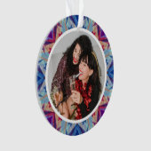 Gepersonaliseerde Kerstster Leuke Blauwe Paarse Fo Ornament (voorkant)