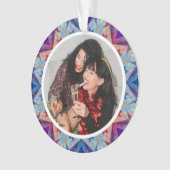 Gepersonaliseerde Kerstster Leuke Blauwe Paarse Fo Ornament (voorkant)