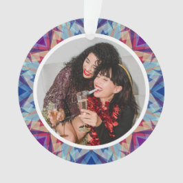 Gepersonaliseerde Kerstster Leuke Blauwe Paarse Fo Ornament