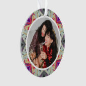 Gepersonaliseerde Kerstster Leuke Grijze Paarse Fo Ornament (voorkant)