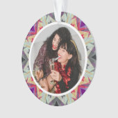 Gepersonaliseerde Kerstster Leuke Grijze Paarse Fo Ornament (voorkant)