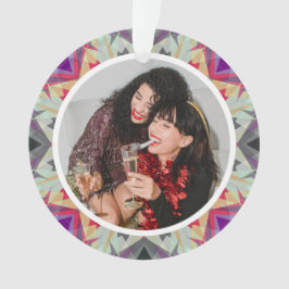 Gepersonaliseerde Kerstster Leuke Grijze Paarse Fo Ornament