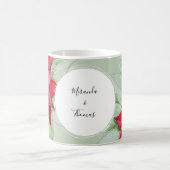 Gepersonaliseerde Kerstster Poinsettia Waterverf Koffiemok (Center)