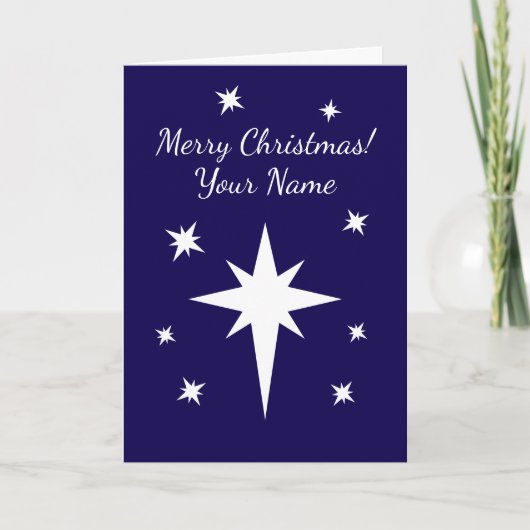 Gepersonaliseerde Kerstster van Bethlehem Kaart (Voorkant)