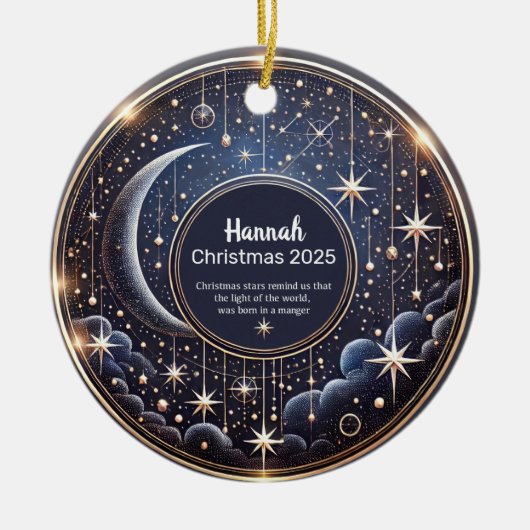 Gepersonaliseerde Kerststerren Ornament  (Voorkant)