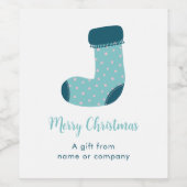 Gepersonaliseerde Kerststok Wijn Etiket (Enkel label)