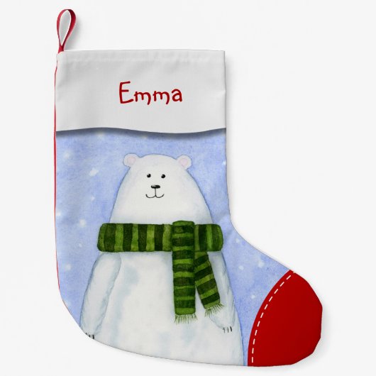 Gepersonaliseerde kerststop voor kinderen kleine kerstsok (Voorkant)