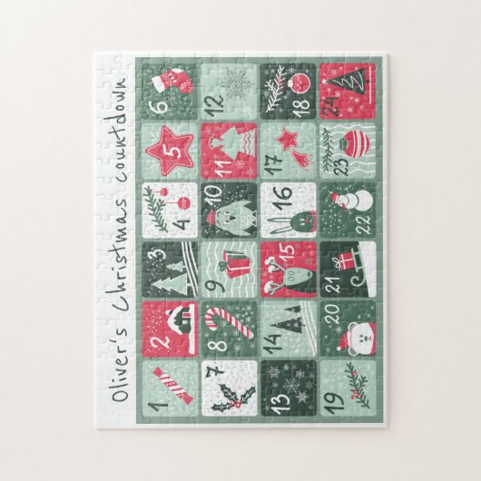 Gepersonaliseerde kersttellende puzzel (Verticaal)