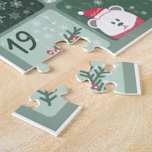 Gepersonaliseerde kersttellende puzzel legpuzzel (Zijkant)