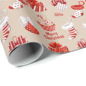 Gepersonaliseerde kersttraktaties cadeaupapier (Rol Hoek)