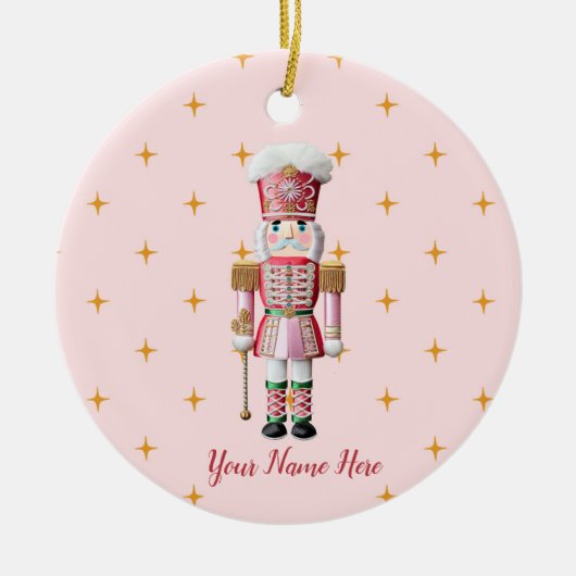 Gepersonaliseerde Kerstvakantie Notenkraker Keramisch Ornament (Voorkant)