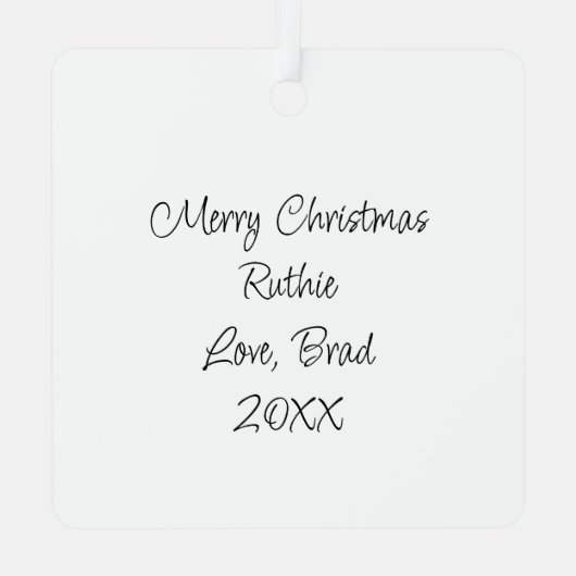 Gepersonaliseerde Kerstverlichting Anime Meisje Metalen Ornament (Achterkant)