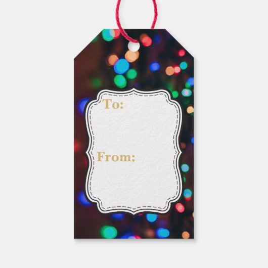 Gepersonaliseerde Kerstverlichting Foto Cadeaulabel (Achterkant)