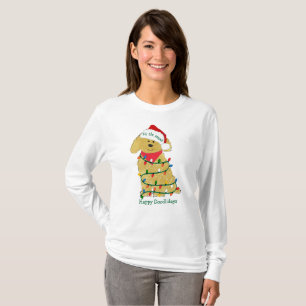 Gepersonaliseerde kerstverlichting Goldendoedle T-shirt