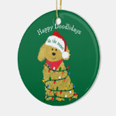 Gepersonaliseerde kerstverlichting Goldendole Gree Keramisch Ornament (Links)