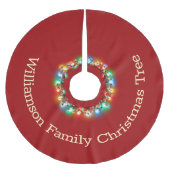 Gepersonaliseerde kerstverlichting in Circle Holid Kerstboom Rok (Voorkant)