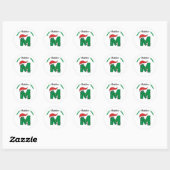 Gepersonaliseerde kerstverlichting Initiaal Sticke Ronde Sticker (Vel)