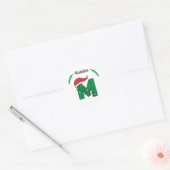 Gepersonaliseerde kerstverlichting Initiaal Sticke Ronde Sticker (Envelop)
