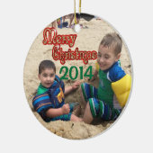 Gepersonaliseerde kerstversiering 2014 keramisch ornament (Links)