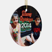 Gepersonaliseerde kerstversiering 2014 keramisch ornament (Rechts)