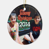 Gepersonaliseerde kerstversiering 2014 keramisch ornament (Links)