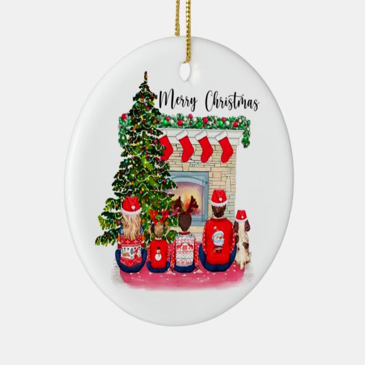 Gepersonaliseerde kerstversiering 2022 keramisch ornament (Rechts)