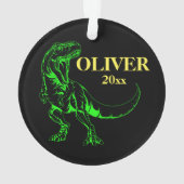 Gepersonaliseerde kerstversiering Dinosaur T-rex Ornament (achterkant)
